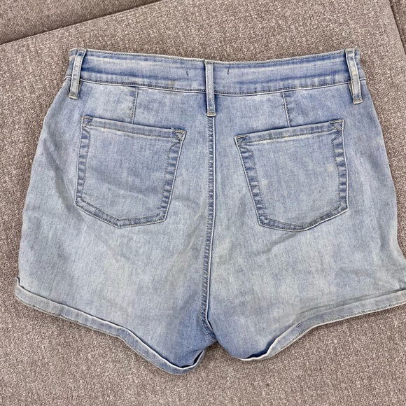 Kendall & Kylie High Waisted Denim Shorts with Button Fly - Picture 2 of 2